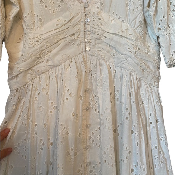 House of Harlow 1960 Boho Ivory Eyelet Peasant Dress - Picture 4 of 15